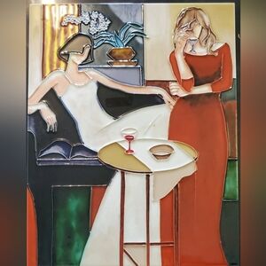 Vintage Keith Mallett Art Deco Style Wall Art - Set of 2